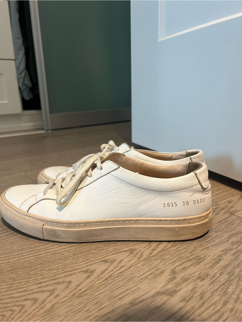 Common Projects Off-White Leather Low-Top Sneakers - Picture 2 of 3